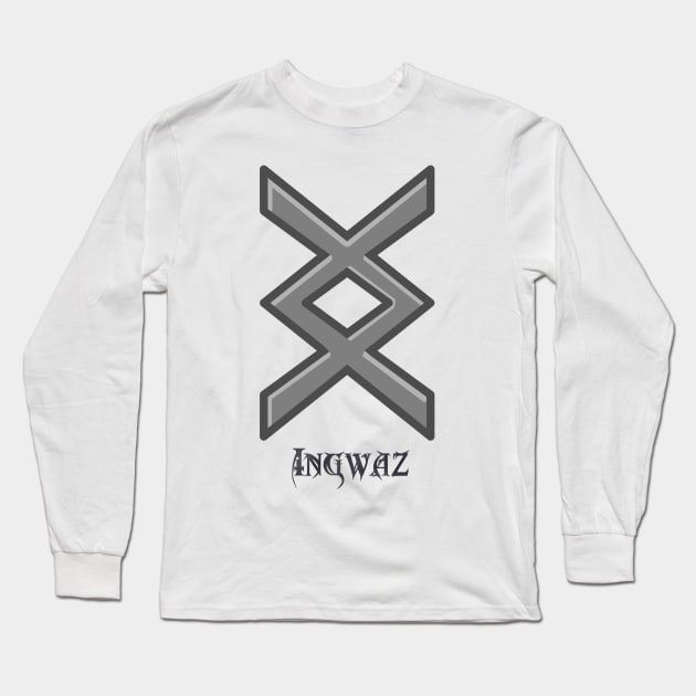 Ingwaz Rune Long Sleeve T-Shirt by GodiLimeg